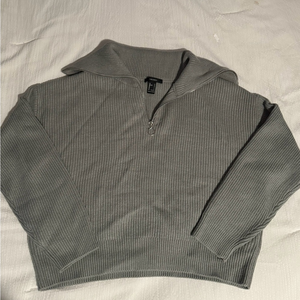 Gray knit sweater